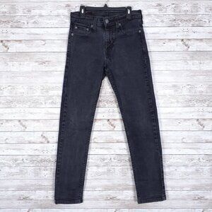 Levis 510 Mens Jeans 27x30 Black Skinny 952